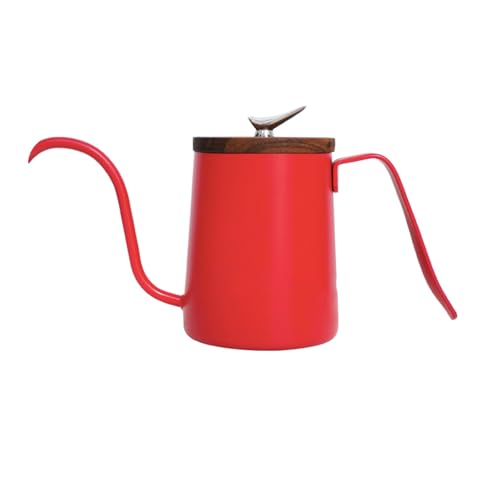 WGQDQDBY Dünnhals Edelstahl Pour-Over Kaffeekanne, Elegantes Design-Red von WGQDQDBY