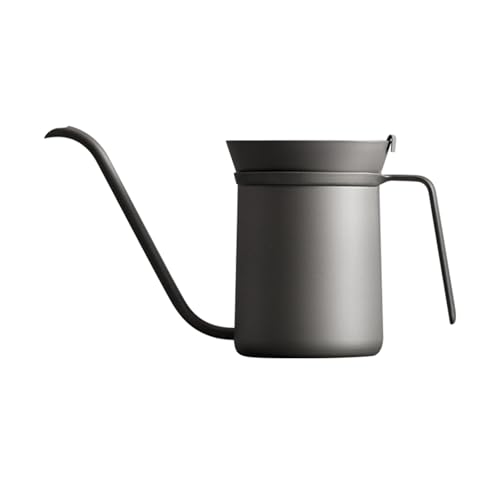 WGQDQDBY Edelstahl Pour-Over Kaffeekanne, Tragbare Kanne für Tee und Kaffee, Outdoor-Nutzung-Grey von WGQDQDBY