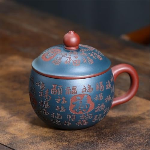 WGQDQDBY Gravierte Hundert Glückspurpurkeramik-Teetasse Bürotasse Teebrühen-Blue08-400ml WGQDQDBY Gravierte Hundert Glückspurpurkeramik-Teetasse Bürotasse Teebrühen-Blue08-400ml von WGQDQDBY