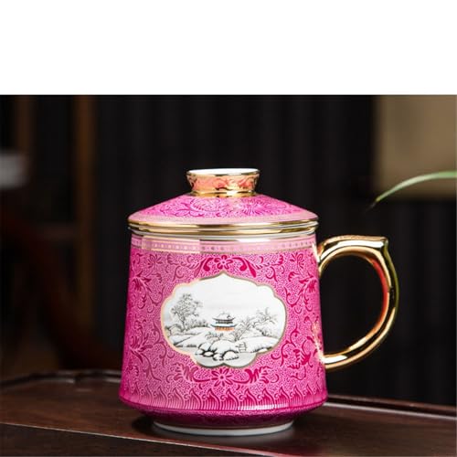 WGQDQDBY Keramik Emaille Büro-Teetasse mit eingebautem Sieb Tee-Ei-Pink1-420ml WGQDQDBY Keramik Emaille Büro-Teetasse mit eingebautem Sieb Tee-Ei-Pink1-420ml von WGQDQDBY