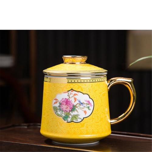 WGQDQDBY Keramik Emaille Büro-Teetasse mit eingebautem Sieb Tee-Ei-Yellow-420ml WGQDQDBY Keramik Emaille Büro-Teetasse mit eingebautem Sieb Tee-Ei-Yellow-420ml von WGQDQDBY