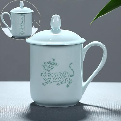WGQDQDBY Porzellan-Teetasse Keramiktasse mit Deckel für Tee-Color2-shape3 von WGQDQDBY