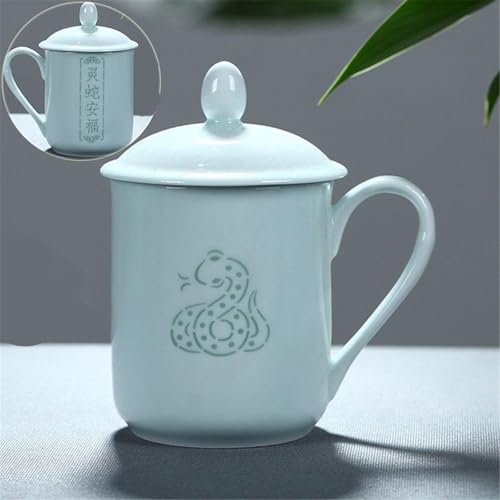 WGQDQDBY Porzellan-Teetasse Keramiktasse mit Deckel für Tee-Color5-shape6 von WGQDQDBY