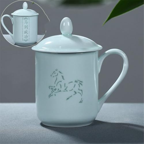 WGQDQDBY Porzellan-Teetasse Keramiktasse mit Deckel für Tee-Color6-shape7 von WGQDQDBY