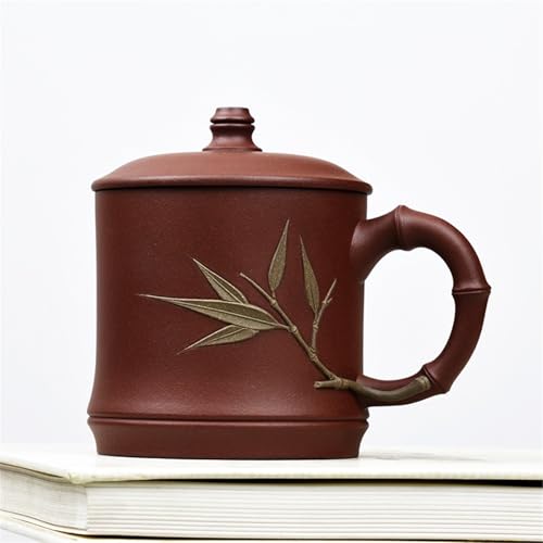 WGQDQDBY Purpurtontasse Deckel Teebecher Büro Brühbambustasse-Brown-Shape von WGQDQDBY