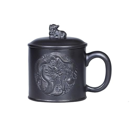 WGQDQDBY Purpurtontasse Deckeltasse Teebrühtasse Zubehör Tonmalerei Teebecher-Black-Shape von WGQDQDBY