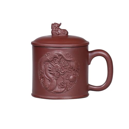 WGQDQDBY Purpurtontasse Deckeltasse Teebrühtasse Zubehör Tonmalerei Teebecher-Brown-Shape von WGQDQDBY