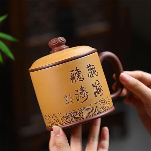 WGQDQDBY Purpurtontasse Großvolumig Handgefertigt Chinesisch Retro Teebecher Brühtasse-Yellow-Shape von WGQDQDBY