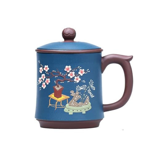 WGQDQDBY Purpurtontasse Handgefertigt Großvolumig Zuhause Büro Teebrüh-Deckeltasse Teeset-Blue08-450ml WGQDQDBY Purpurtontasse Handgefertigt Großvolumig Zuhause Büro Teebrüh-Deckeltasse Teeset-Blue08-450ml von WGQDQDBY