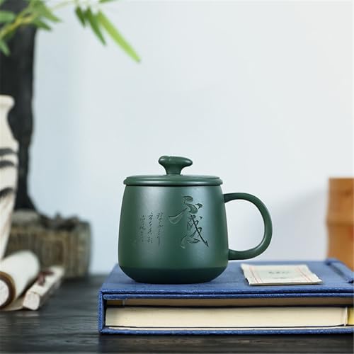 WGQDQDBY Purpurtontasse Handgefertigte Teetasse mit Deckel Heimgebrauch Großvolumig-Green11-380ml WGQDQDBY Purpurtontasse Handgefertigte Teetasse mit Deckel Heimgebrauch Großvolumig-Green11-380ml von WGQDQDBY