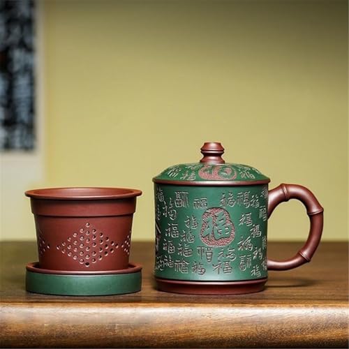 WGQDQDBY Purpurtontasse Teeset Kung Fu Stil mit Deckel Teebrühtasse-Green1-420ml WGQDQDBY Purpurtontasse Teeset Kung Fu Stil mit Deckel Teebrühtasse-Green1-420ml von WGQDQDBY