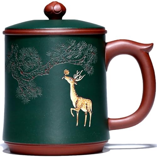 WGQDQDBY Purpurtontasse Zuhause Großvolumiger Teebecher Büro Wasserglas-Green1-shape1 von WGQDQDBY