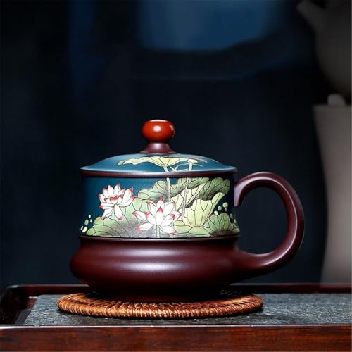 WGQDQDBY Purpurtontasse mit Deckel Büro Zuhause Großvolumige Teetasse Nicht Keramik-Color-Shape von WGQDQDBY