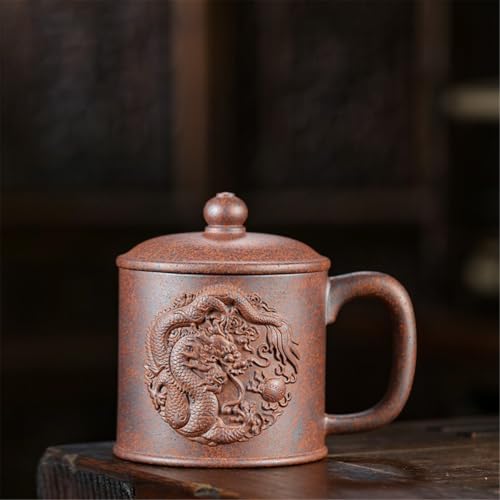 WGQDQDBY Purpurtontasse mit Deckel Teebrühibecher für Bürogebrauch Meistertasse-Brown-Shape WGQDQDBY Purpurtontasse mit Deckel Teebrühibecher für Bürogebrauch Meistertasse-Brown-Shape von WGQDQDBY