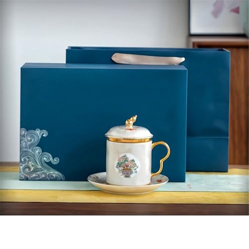 WGQDQDBY Sterlingsilber Filigran Emaille Teetasse Keramik-Sieb Becher mit Deckel-Silver-350ml WGQDQDBY Sterlingsilber Filigran Emaille Teetasse Keramik-Sieb Becher mit Deckel-Silver-350ml von WGQDQDBY