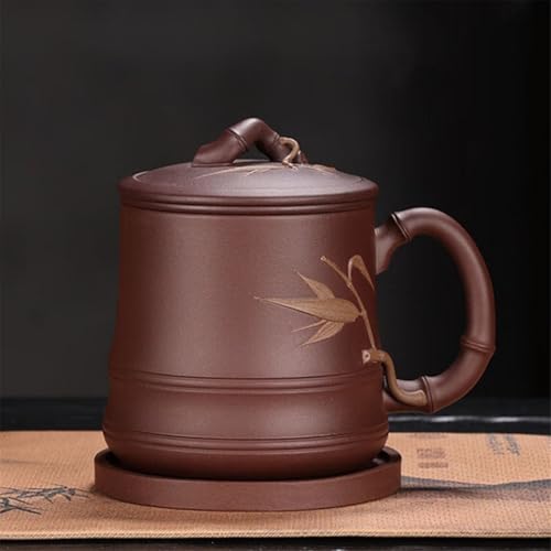 WGQDQDBY Tee-Ei-Tasse mit Filter Büro Geschenkset Purpurtontasse in Geschenkbox-Brown-500ml von WGQDQDBY