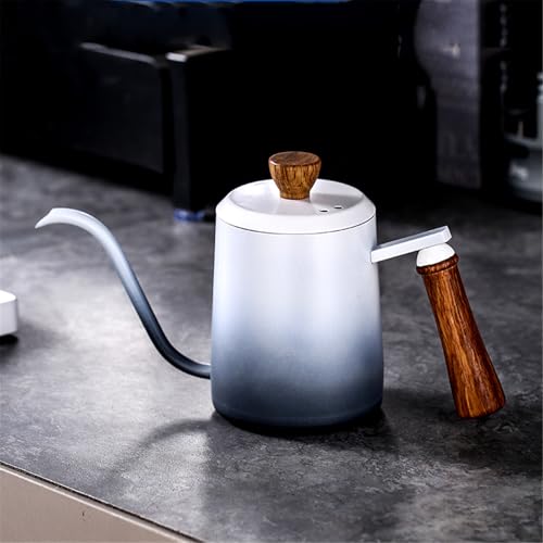 WGQDQDBY Tragbare Edelstahl Pour-Over Kaffeekanne, Schlankhals-Design-Black2 von WGQDQDBY