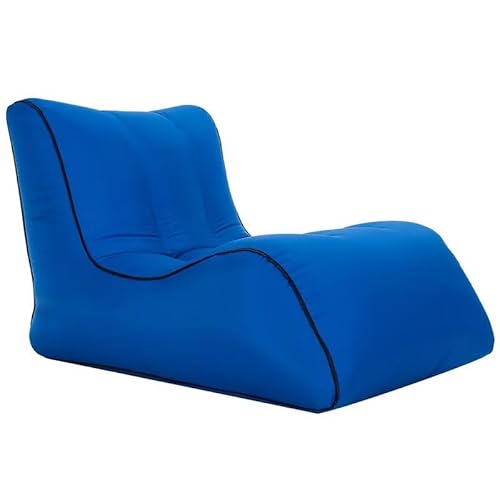 WGQR Wasserdichtes Aufblasbares Nylon-Sofa, Lazy Bag, Outdoor-Camping, Ultraleichter Strandschlafsack, Luftbett, Lounge-Sessel, Sport-Camping-Reisetasche (70 * 60 * 55cm) Blau von WGQR