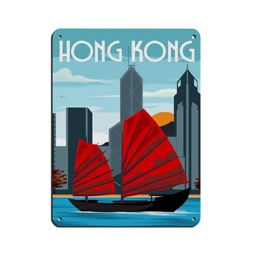 Hong Kong Art Vintage-Poster, Blechschild, Vintage, Metall, Pub, Club, Café, Bar, Zuhause, Wandkunst, Dekoration, Poster, Retro, 30 x 40 cm Hong Kong Art Vintage-Poster, Blechschild, Vintage, Metall, Pub, Club, Café, Bar, Zuhause, Wandkunst, Dekoration, Poster, Retro, 30 x 40 cm von WGRWA