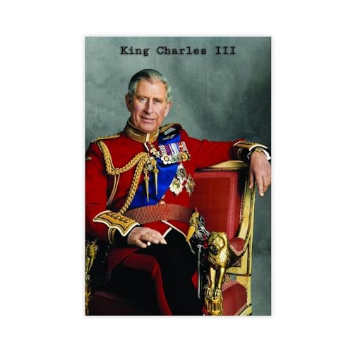 Poster auf Leinwand, Motiv: King Charles III, Wandkunst, Dekordruck, Gemälde für Wohnzimmer, Schlafzimmer, Dekoration, ungerahmt, 40 x 60 cm Poster auf Leinwand, Motiv: King Charles III, Wandkunst, Dekordruck, Gemälde für Wohnzimmer, Schlafzimmer, Dekoration, ungerahmt, 40 x 60 cm von WGRWA