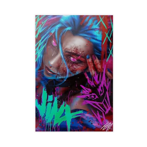 WGRWA Jinx Poster Arcane Jinx Poster auf Leinwand, Schlafzimmer-Dekor, Sportlandschaft, Büro, Raumdekoration, Geschenk, ungerahmt, 30 x 45 cm WGRWA Jinx Poster Arcane Jinx Poster auf Leinwand, Schlafzimmer-Dekor, Sportlandschaft, Büro, Raumdekoration, Geschenk, ungerahmt, 30 x 45 cm von WGRWA