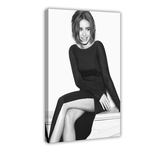 WGRWA Lily Collins Poster, Kunst-Leinwand-Poster, Schlafzimmer-Dekor, Sportlandschaft, Büro, Raumdekoration, Geschenk, Rahmen-Stil, 40 x 60 cm WGRWA Lily Collins Poster, Kunst-Leinwand-Poster, Schlafzimmer-Dekor, Sportlandschaft, Büro, Raumdekoration, Geschenk, Rahmen-Stil, 40 x 60 cm von WGRWA