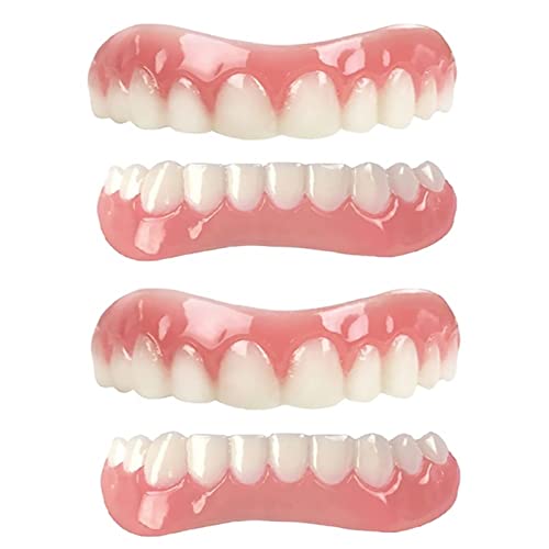 WGTCZY 2 Paar Gefälschte Zahnspangen for Zähne, die echt Aussehen, Temperaturzahnersatz, Kieselgel Zähneaufkleber und Alternative, schützen Sie Ihre Zähne, Wieder zu selbstbewusstem Lächeln von WGTCZY