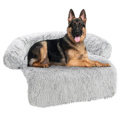 WGYTECH Hundebett Grosse Hunde Hundecouch Sofaschutz für Hunde Hundedecke Flauschig Schlafplätze & Möbel für Hunde und Katzen Komfort für Haustier (L(105 * 105cm), Hellgrau) von WGYTECH