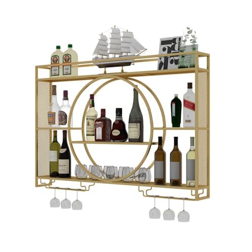 WGzxpddpIy Wrought Iron Bar Wall Mounted Wine Rack, Industrial Wine Display Rack Bar Cabinet, Anti-sway Rack for Kitchen, Bar and Wine Cellar (Size : 55.1in) von WGzxpddpIy