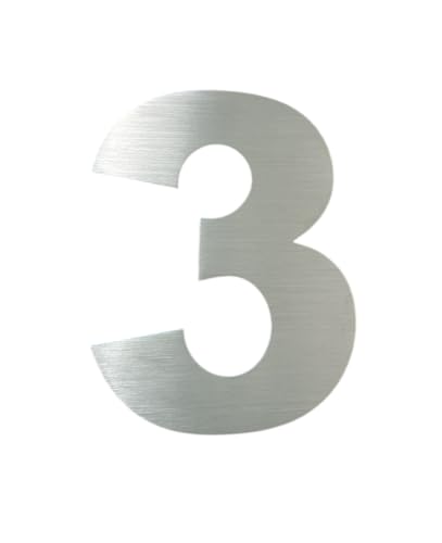 Hausnummer aus Edelstahl, H20 cm, Arial Black, Silber gebürstet, 0-9 a-f (3) von WH Edelstahl