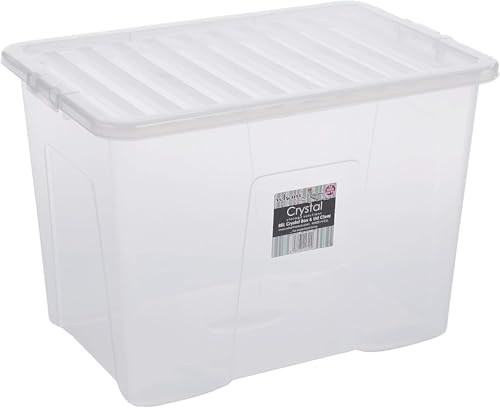 Wham 5X 11315 Crystal Box mit Deckel - 80 Liter - 60 x 40 x 42 cm - Transparent von Wham