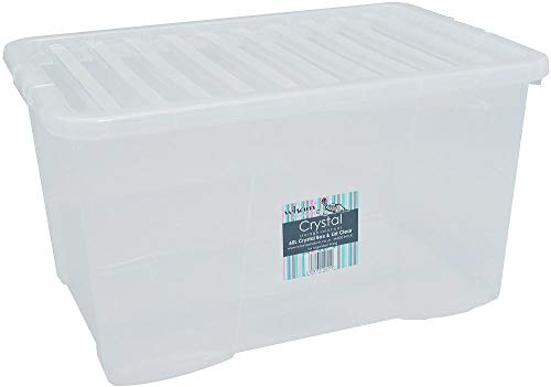 Wham 6 x 14025 Crystal Box mit Deckel - 60 Liter - 60 x 40 x 33 cm - transparent von Wham