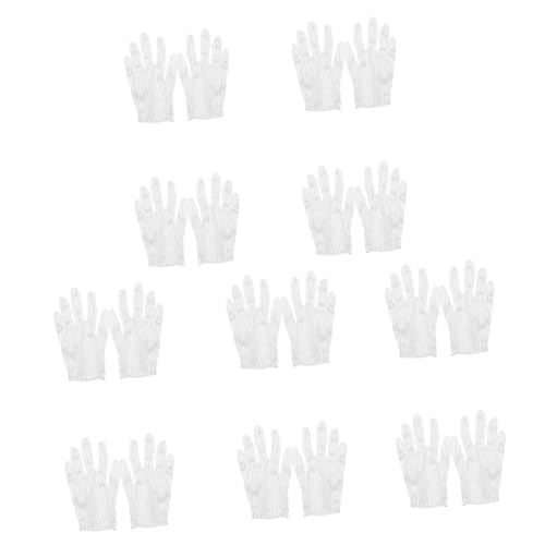 WHAMVOX 10 Paare Weiße Antistatik Handschuhe mit Fingerspitzen Leichte Schützende Arbeitshandschuhe für Labor und Montage Komfortabel Waschbar Einsetzbar von WHAMVOX