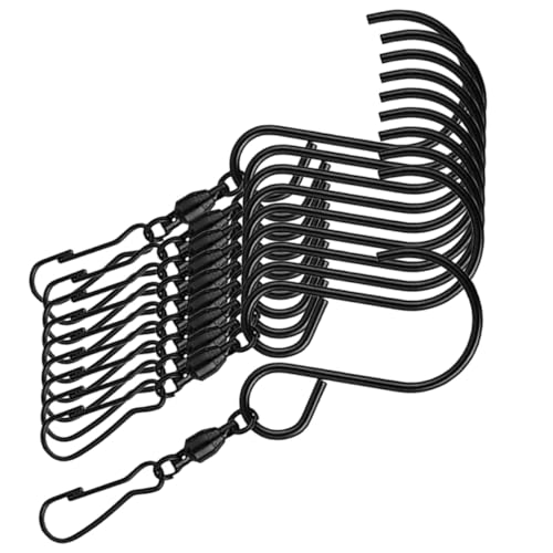 WHAMVOX 10 Stück Edelstahl Drehbare S haken für Windspiele Vogelfutterspender Blumentöpfe Rostfrei Sicherer Halt Vielseitig Einsetzbar für Garten Terrasse Balkon von WHAMVOX