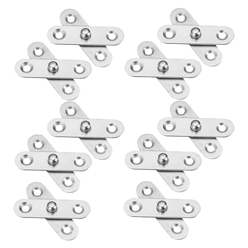 WHAMVOX 10 Stück Teiliges Drehbare Edelstahl Verdeckte Türscharniere für Möbel Schränke Türen Unsichtbares Scharnier System Vielseitig Einfach zu Montieren für Wardrobe Bookcases von WHAMVOX