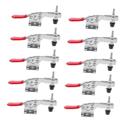 WHAMVOX 10 Stück Teiliges Horizontaler Schnellspanner mit Rotem Hebel Verstellbar für Metall und Holz Starke Klemmkraft für Werkstatt Schweißarbeiten und Werkzeugmontage WHAMVOX 10 Stück Teiliges Horizontaler Schnellspanner mit Rotem Hebel Verstellbar für Metall und Holz Starke Klemmkraft für Werkstatt Schweißarbeiten und Werkzeugmontage von WHAMVOX
