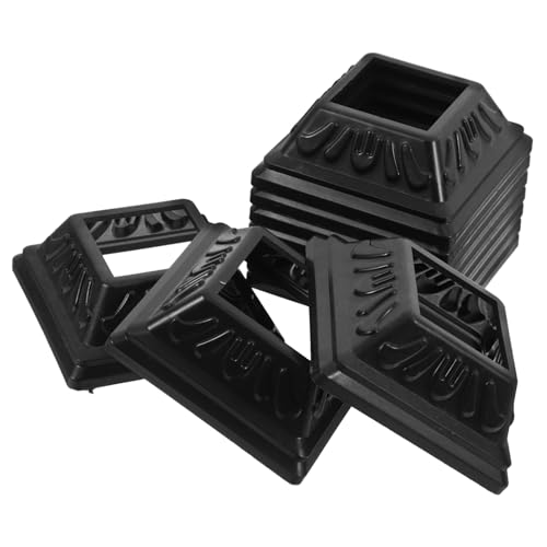 WHAMVOX 10 Stück Teiliges PVC Pfostenabdeckungen Schwarz Langlebige Post Base Schutzkappen für Geländer Terrasse Treppen und Außenbereiche Wiederverwendbare Säulenumwicklungen Dekorative von WHAMVOX