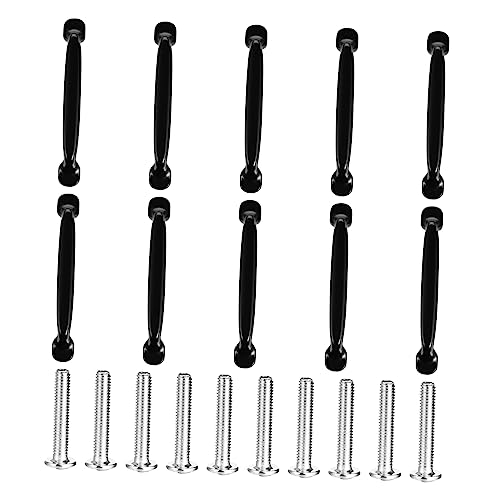 WHAMVOX 10 Stück Teiliges Schwarze Möbelgriffe aus Aluminiumlegierung Robuste Schrank und Küchenschrankgriffe im Amerikanischen Stil Retro Design Langlebig Lochabstand Vielseitig für von WHAMVOX