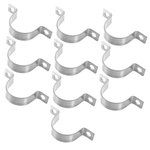 WHAMVOX 10 Stück Teiliges Verzinkte Dicke U Halterungen zur Wandbefestigung Stabile Rohrschellen für Wasserrohre und Kabel Vielseitige Montageklemmen mit Fester Wandhalterung Langlebig von WHAMVOX