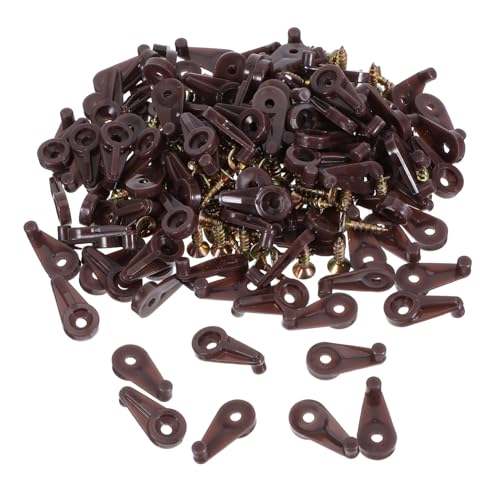 WHAMVOX 100 Sätze Kleiderspiegelklemme Glashalterung Bildschirmclips Für Fenster Vitrinenclips Clips Zum Aufhängen Von Spiegeln Schrankplatten-clips Glastürhalter Wandglasklemme Pp Braun von WHAMVOX