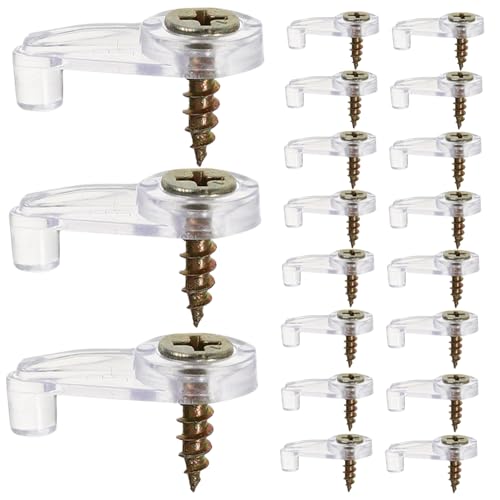 WHAMVOX 100 Stück Teiliges Glas Spiegelhalter Schrauben Transparente Glasclips für Schwere Spiegelbefestigung Rostfreie Stabile Wandhalterungen für Bad Möbelmontage von WHAMVOX