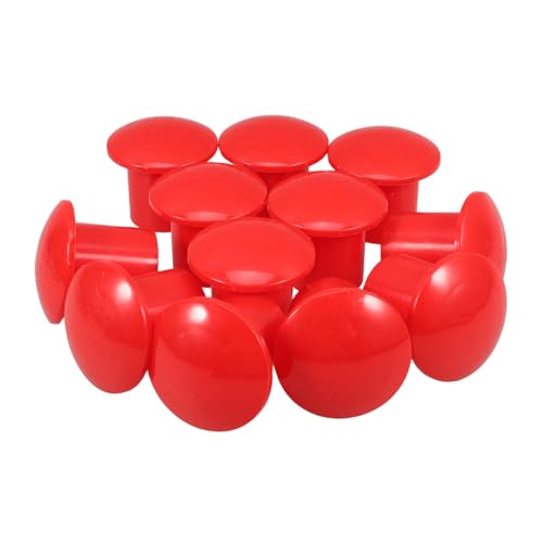 WHAMVOX 12 Stück Teiliges Rebar Safety Caps aus Rotem Kunststoff Pilzförmiger Bewehrungsschutz Endkappen für Baustellen Brücken Straßenbau Leichter Schutz für Stahlenden von WHAMVOX