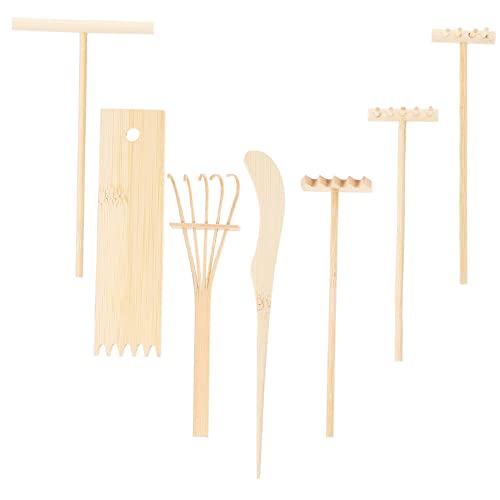 WHAMVOX 1Satz Zen Garten Rechen Teiliges DIY Mini Rakes für Tischdekoration und Kreative Leicht und Handlich zur Stressreduktion und Inspiration von WHAMVOX