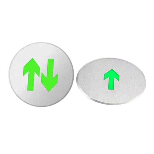 WHAMVOX 2 Stck Leuchtendes Edelstahl Richtung Bodenschild Selbstleuchtendes Notausgang Sicherheitsschild Einseitig und Zweiseitig für Treppen Flur Büro und Öffentliche Bereiche von WHAMVOX