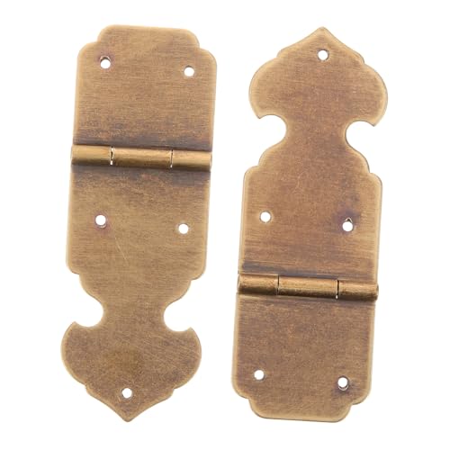 WHAMVOX 2 Stück Antike Messing Scharniere Kleine Möbelscharniere für Schmuckschränke und Schranktüren Retro Design Langlebige Kupferlegierung Sanftes Öffnen und Schließen Kompakte von WHAMVOX