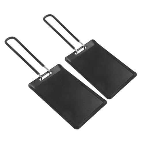 WHAMVOX 2 Stück Edelstahl Barbecue Grillpfanne Abnehmbarer Griff Rutschfeste Back Bratpfanne für Camping Fest Bbq Langlebiges Tragbares Kochgeschirr von WHAMVOX