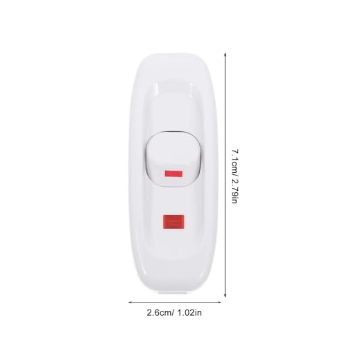WHAMVOX 2 Stück Inline Schnurschalter mit Kontrollleuchte Überlastschutz Robuster Ersatz für Lampensteuerung Geeignet für Tischlampen und Nachttischleuchten Weiß Acv von WHAMVOX