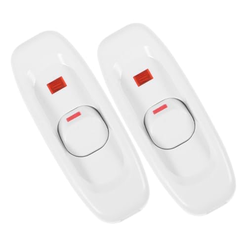 WHAMVOX 2 Stück Inline Schnurschalter mit LED Kontrollleuchte Bettlampenschalter Bedienung per Druckknopf Vintage Design Geeignet für Nachttisch und Schreibtischlampen von WHAMVOX