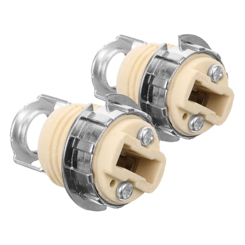 WHAMVOX 2 Stück Keramik Lampenfassung Schraubgewinde Lichtsockel Hitzebeständig Langlebig mit Metallring Kompatibel für Leuchtmittel Einfache Montage und Vielseitig Einsetzbar von WHAMVOX