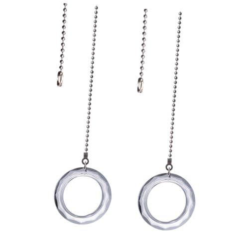 WHAMVOX 2 Stück Ring Licht Zugkette Transparent Kristallanhänger Deckenventilator Lampe Dekoration Verlängerung für Balkon Garten von WHAMVOX